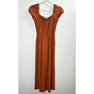 Abercrombie & Fitch Bohemian Hipster Cottagecore Milk Maid Linen Blend Jumpsuit